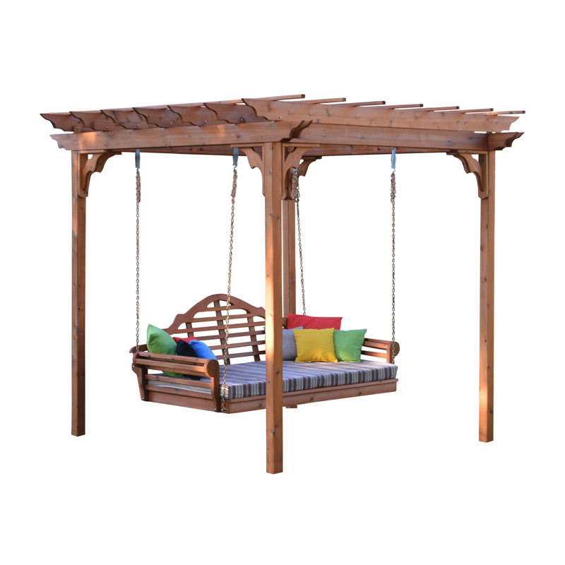 Pergola en bois massif, Teinture cèdre, 8 pi L 6 pi. D