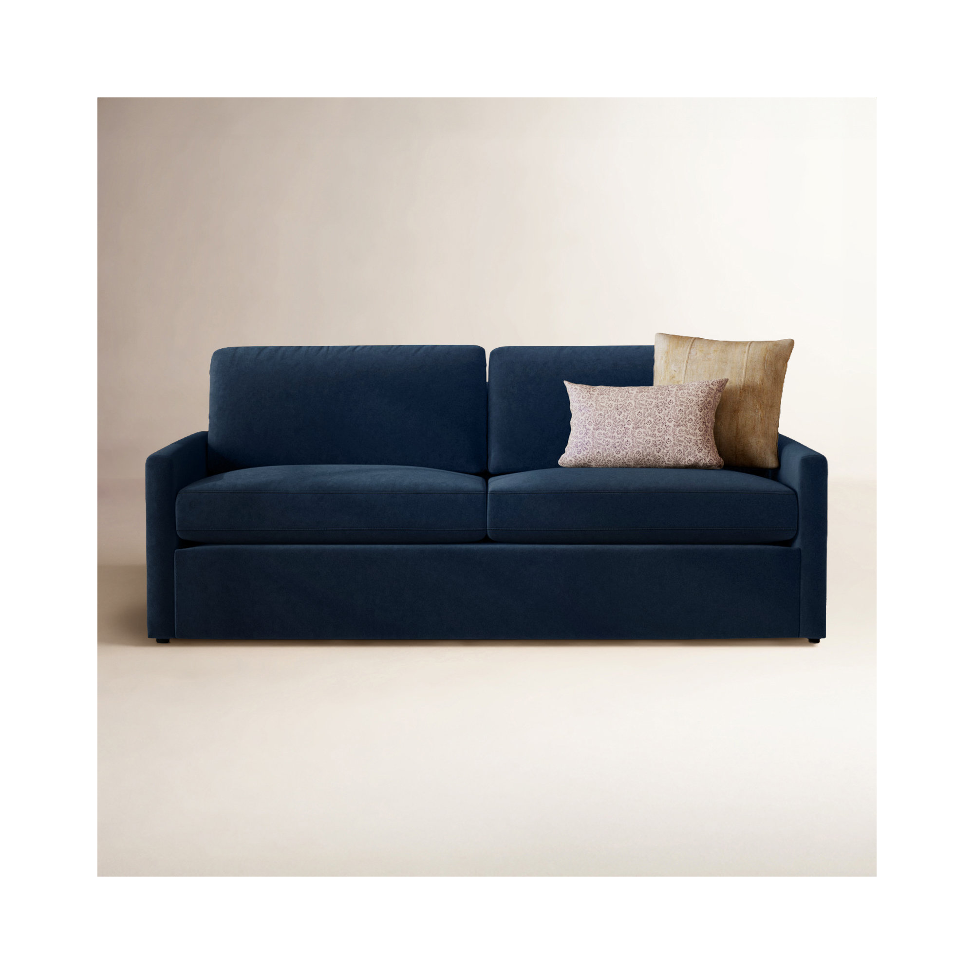 Savannah 85'' Upholstered Sofa, Bella Ink Blue Performance Velvet