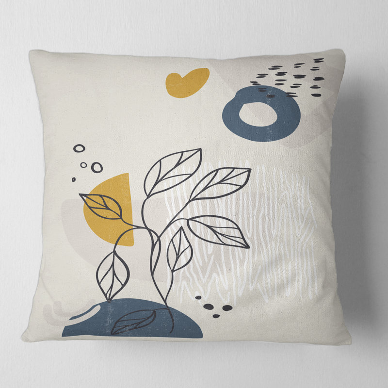 Housse de coussin carré et insert Minimalistic Flowers II, 18" x 18"