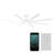 Hydra 9"6 8 - Blade Outdoor Smart Standard Ceiling Fan with Wall Control and Light Kit Included, Works With Alexa and iOS or Android App-56436951