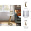 Plateau de table d'appoint en métal sculpté à base dorée Boho Glam métallique pour le bureau du salon - 23 po blanc et or