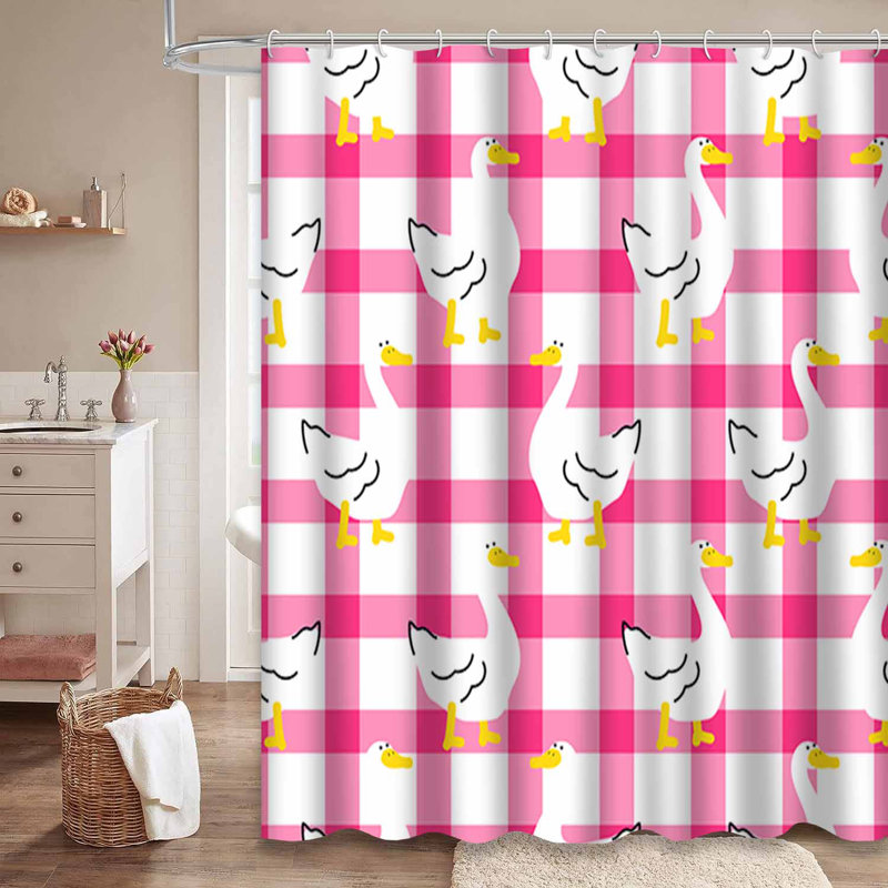 Rideau de douche imperméable à carreaux rustique avec 12 crochets, L 72 po x l 84 po