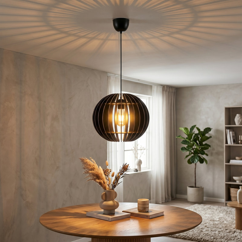 Aurelia 1-Light Geometric Globe Pendant, Black