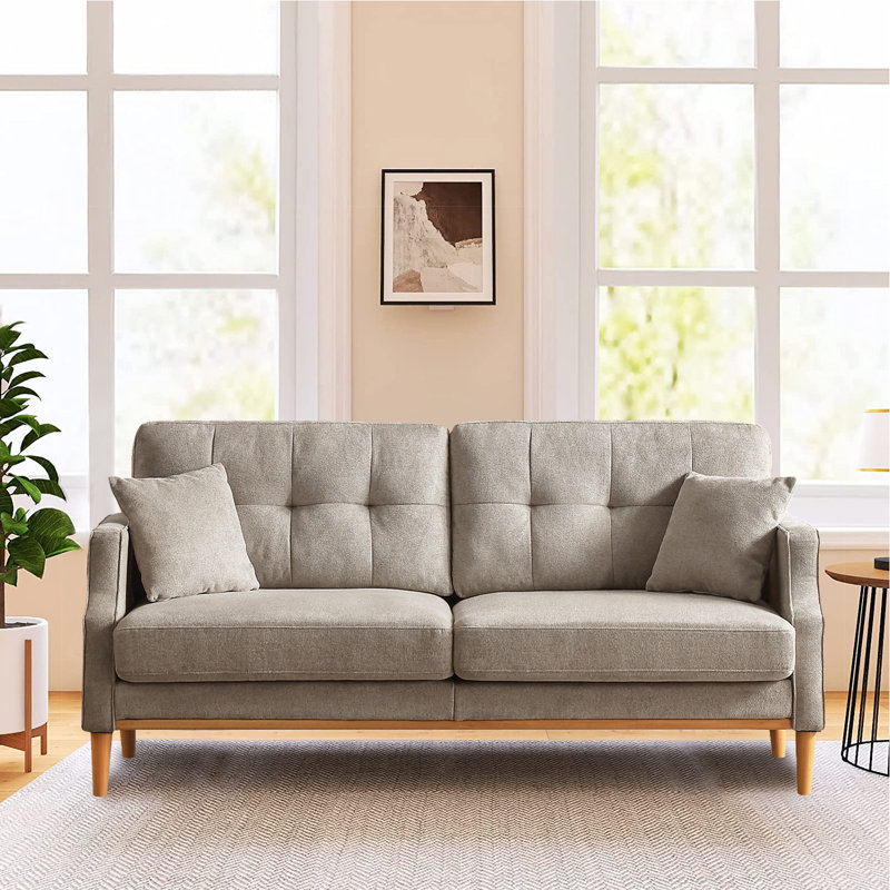 Canapé à accoudoirs carrés Reese, Polyester gris