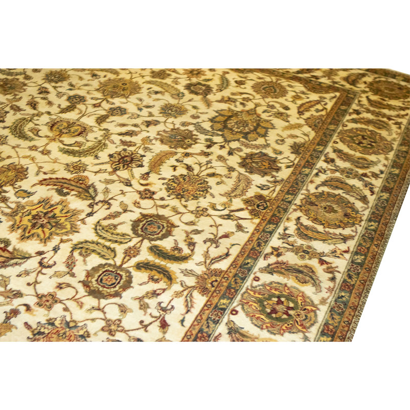 Tapis crème noué à la main de haute qualité
