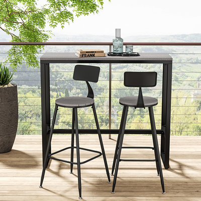 Abagayle Rectangular 3 - Person Outdoor Bar Table