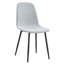 Chaise de salle à manger quatre pièces en coton et lin gris, conception arrondie, tissu respirant, conception ergonomique réfléchie en gris, pièces, pieds réglables, idéale pour divers styles de décoration