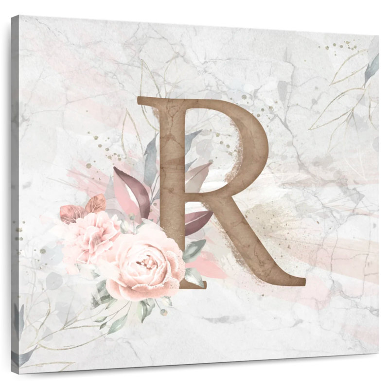Tergel Floral Letter R, 10" H x 10" W