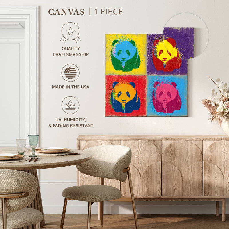 Arney Paint Splash Pandas, H 30 po x l 30 po