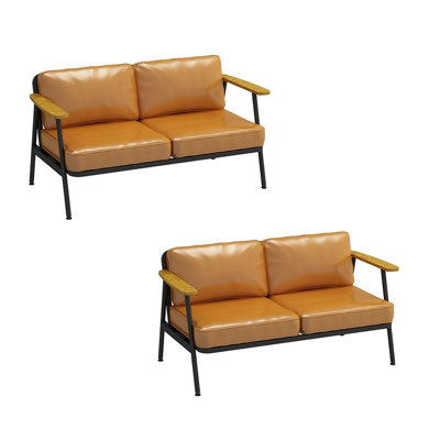 Banc rembourré en similicuir de style industriel