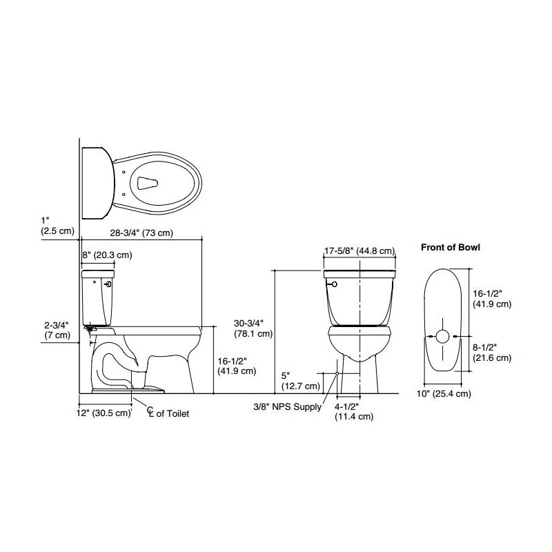 Cimarron Comfort Height Two-Piece Elongated 1.28 GPF Toilet with Aquapiston Flush Technology, Trip Lever and Tank Cover Locks