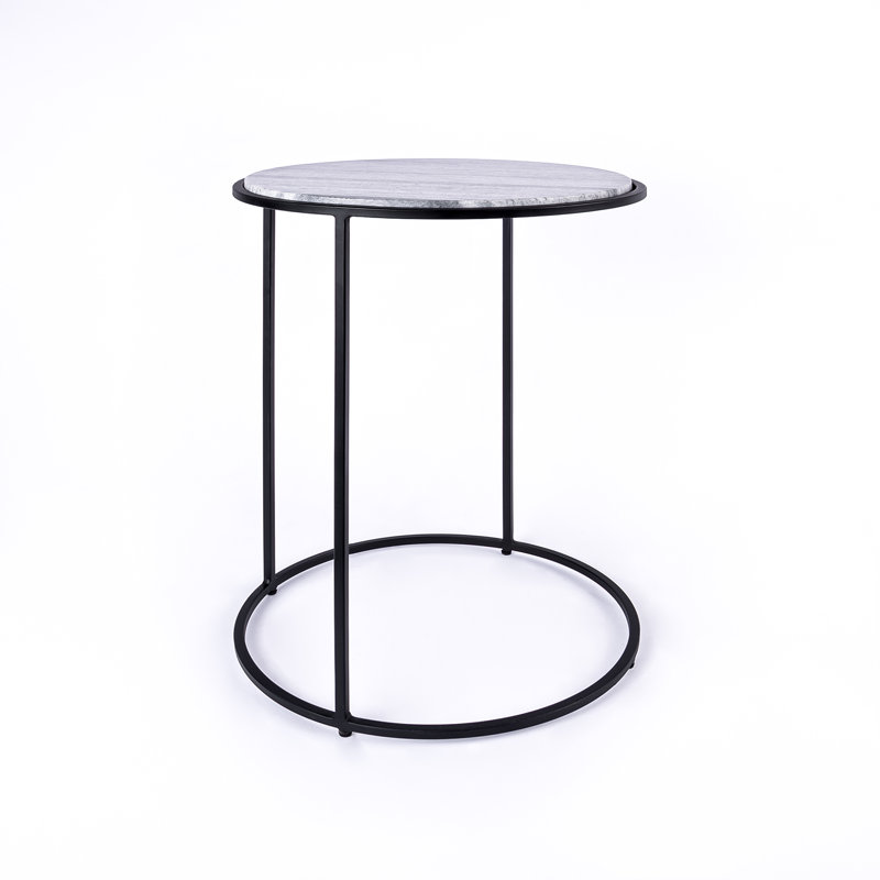Table de bout Nikelle, Gris, noir, Noir