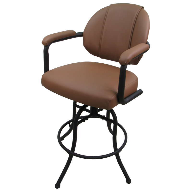 Siyao Swivel Upholstered Counter Stool, Coffee, Bar Stool (30" Seat Height)