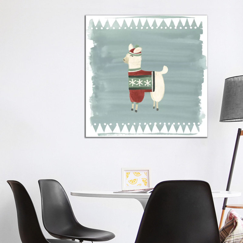 Winter Wonder Llama IV 1 Piece Wrapped Canvas Painting, 93.98 cm H x 93.98 cm W x 3.175 cm D