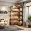 174cm H x 78.7cm W Metal Corner Bookcase-1488454062