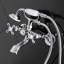 Kingston Triple Handle Wall Mounted Clawfoot Tub Faucet with Handheld Shower-67113413