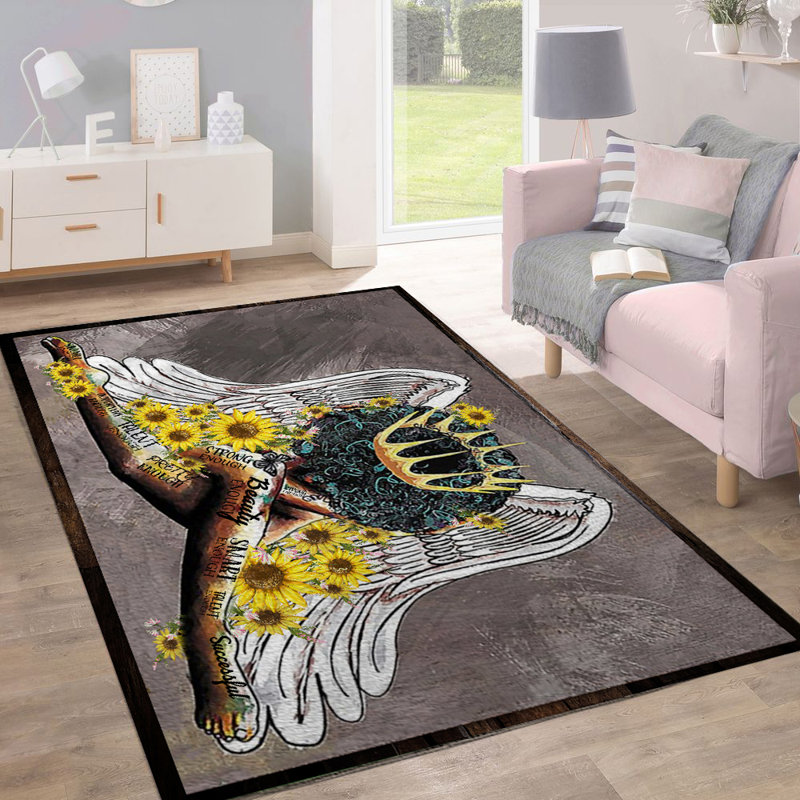 Tapis brun / jaune / blanc en polyester noué à la main 2 pi x 3 pi Flechia