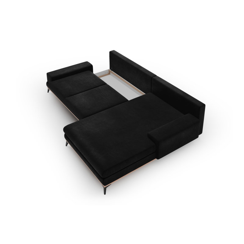 Cuiksa 5 Seater Sofa Bed, Right Hand Facing, Black