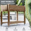 Outsunny Wooden Raised Garden Bed with Lockable Wheels-1786420561