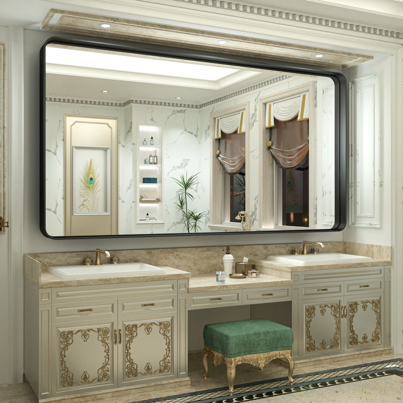Miroir mural Brayner, Noir, 36 po x 72 po