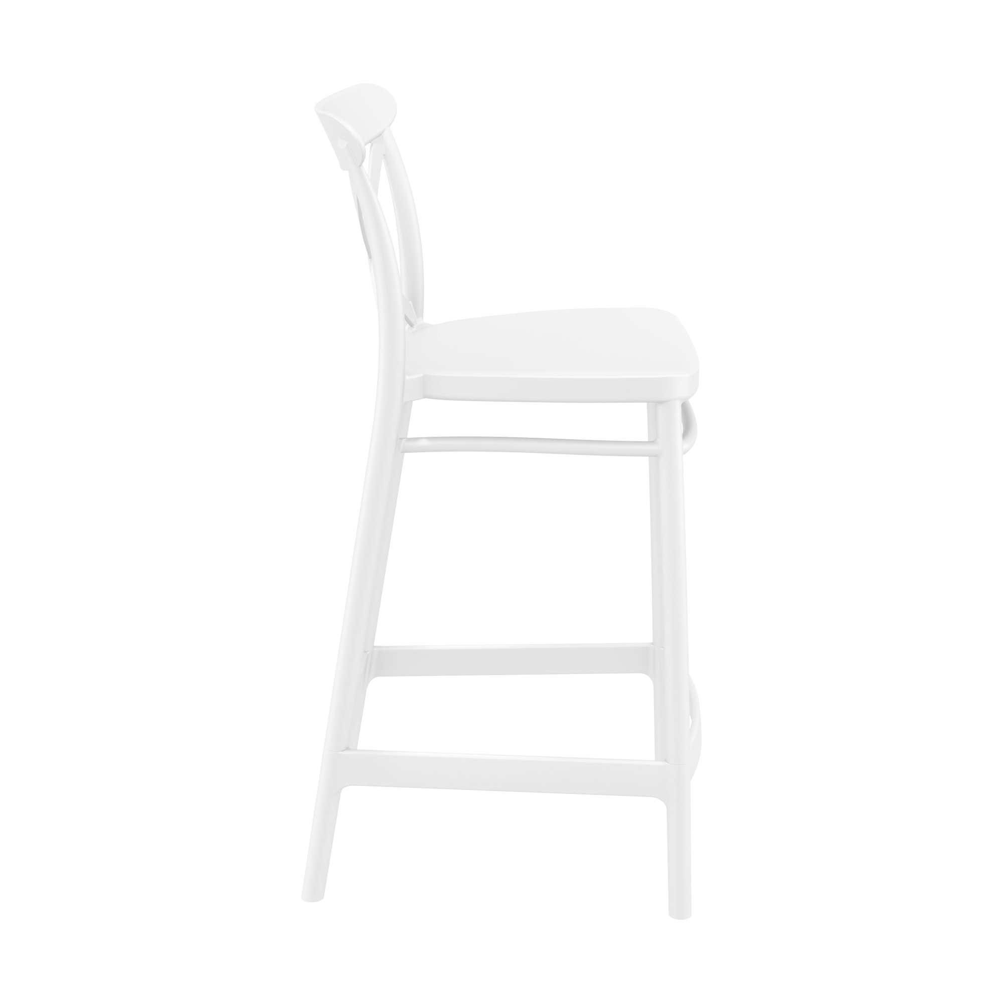 Bijou Outdoor Bar Stool, Counter Stool (25.6" Seat Height), White