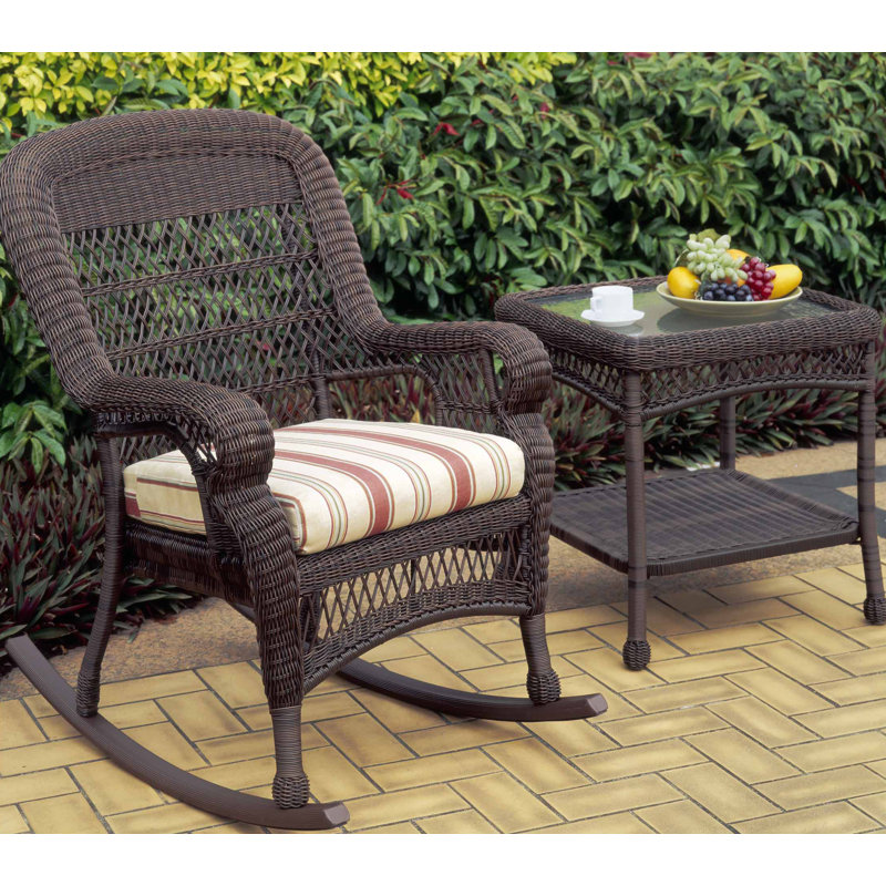 Chaise berçante d'extérieur avec coussins Richmond Valley, Sunbrella® ‑ toile cramoisie