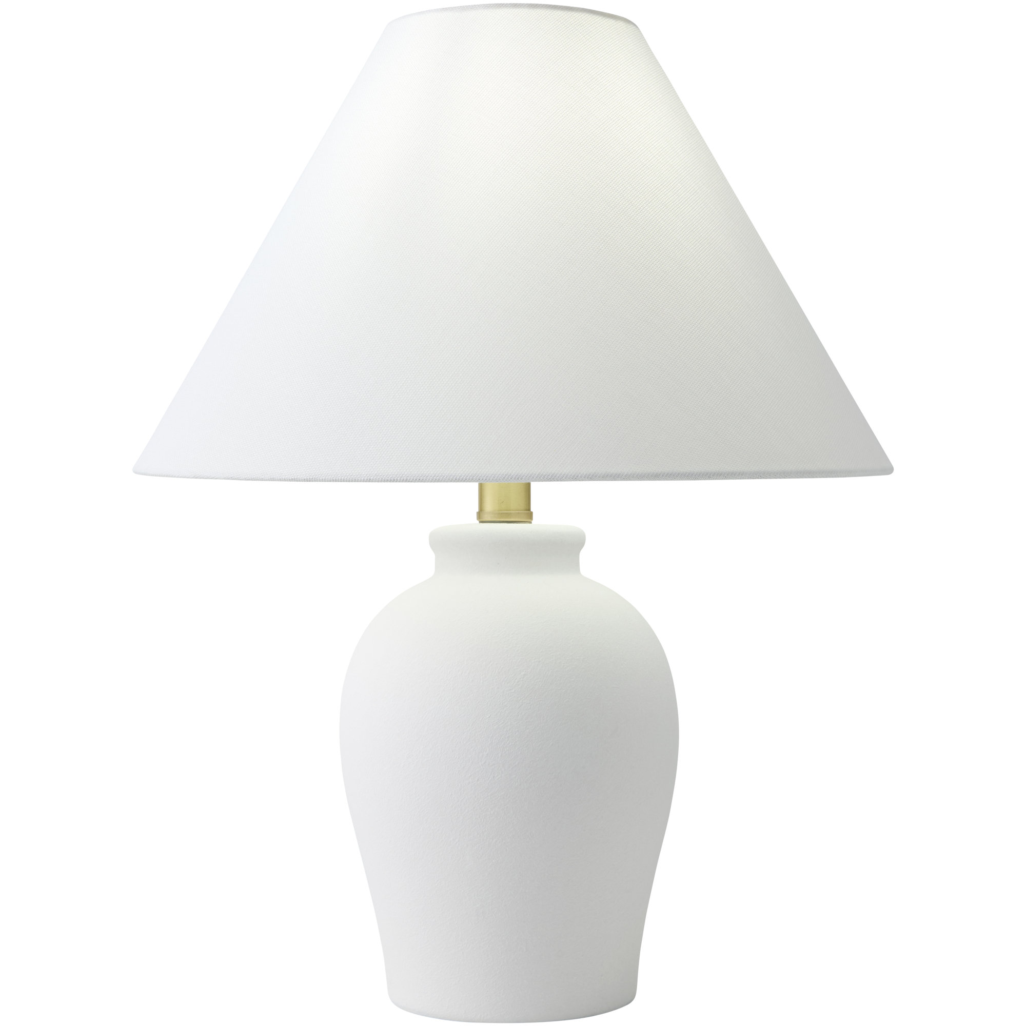 Chemise Table Lamp, White, Linen, White