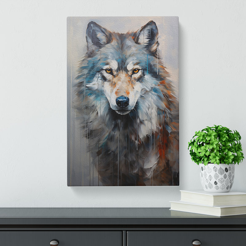 Wolf Contemporary No.2 - Wrapped Canvas, 50cm H x 35cm W x 3cm D