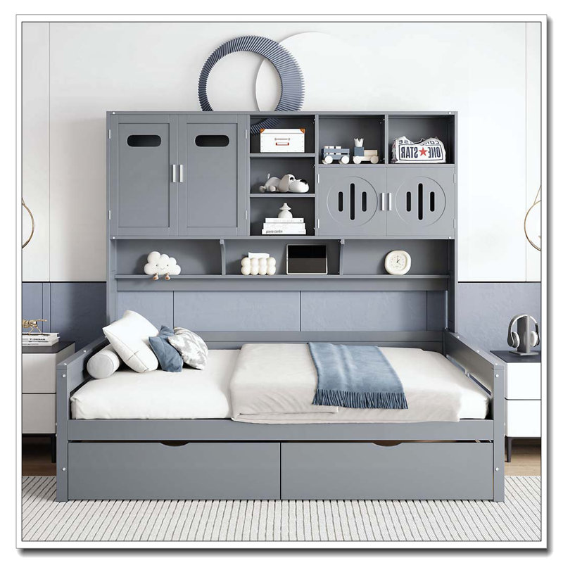 Wooden Daybed, Twin, Gray