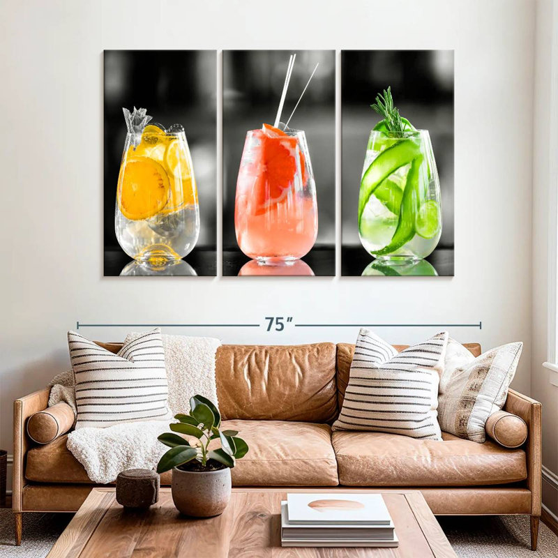 Yarlin fruité gin cocktails, H 42 po x l 65 po