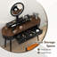 Ensemble de meuble-lavabo à miroir 4 tiroirs avec tabouret Kiree -1910835883