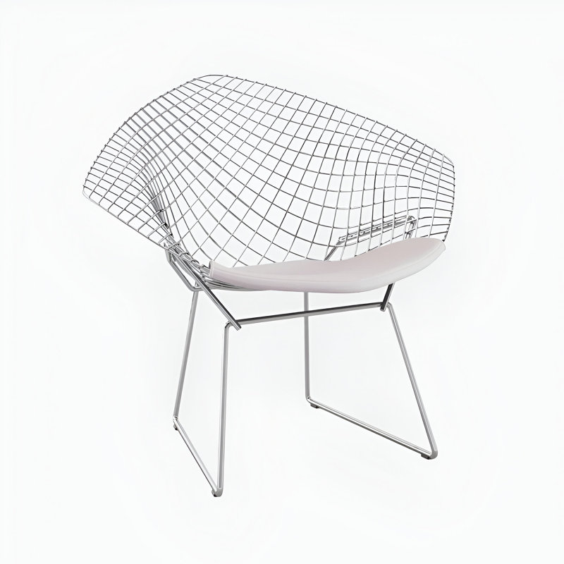 Chaise Diamond, Blanc, Doré