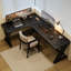Bureau d'écriture rectangulaire en bois massif noir-1670840553-1670840533