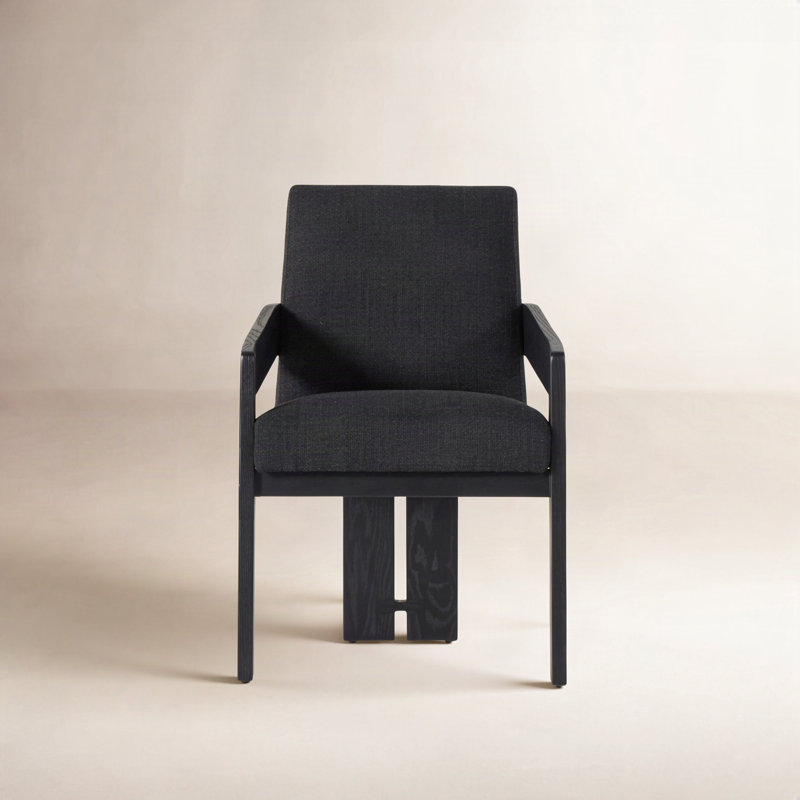 Roxy Upholstered Arm Chair, Smoked Grey, Somerton Ash