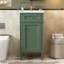 Meuble-lavabo sur pied avec lavabo en céramique, porte à fermeture amortie et pieds en bois massif, style français, vert-901538478-901538480
