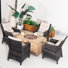 5-Piece Outdoor Fire Pit Dining Set With Chairs & Table