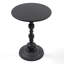 Table basse ronde 2 pièces, table d'appoint vintage en métal pour chambre, fini rouille - noir givré, revêtement