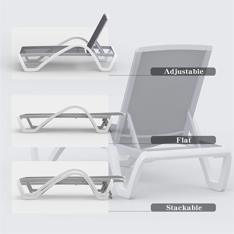 Luccia Aluminum Outdoor Lounge Chair, Gray