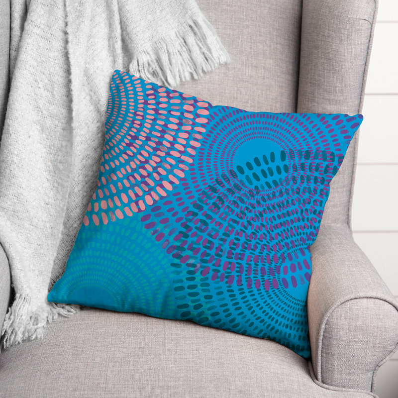 Geometric Outdoor Throw Pillow, Blue, Geometric 2