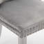 Chaise de salle à manger rembourrée en velours gris American Design