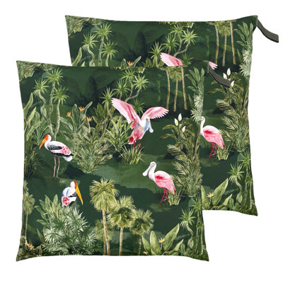 Platalea Botanical Polyester Filled Outdoor Floor Cushion Twin Pack
