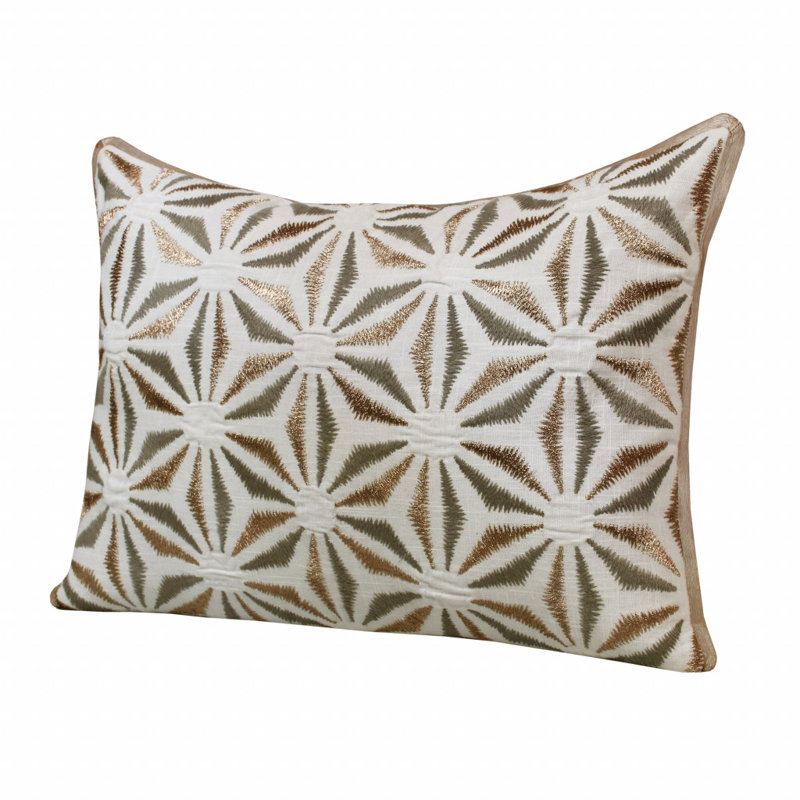 Coussin à fermeture à glissière géométrique 100% coton 14 po x 20 po 14 po x 20 po
