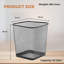 Meleah 10L Square Open Waste Bin Mesh Bins Nonslip Metal Bin Indoor Waste Paper Bin For Home Office