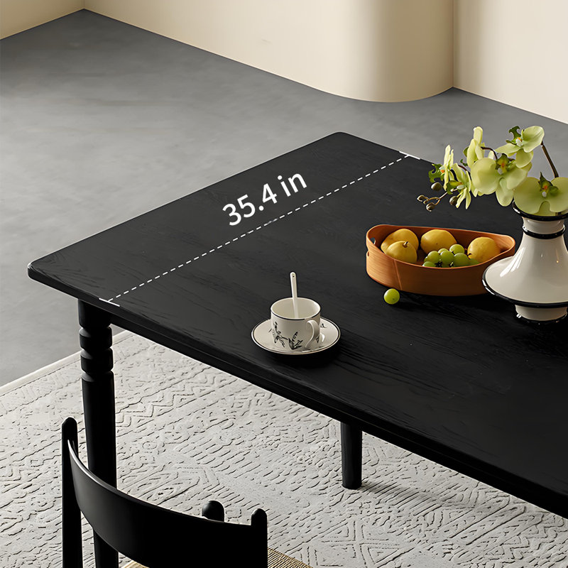 Ensemble de salle à manger rétro en bois massif minimaliste, H 29,5 po x L 70,9 po x l 35,4 po