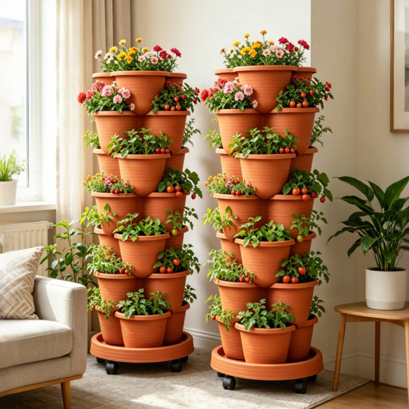 Ensemble de jardinières verticales Strawberry, Orange