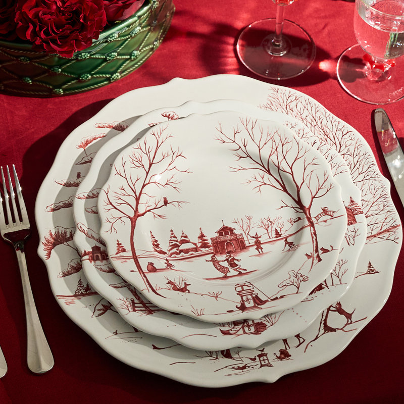 Country Estate Winter Frolic Charger/Platter - Ruby