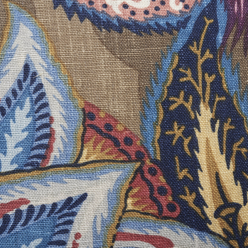 Zanzibar Linen Print Pillow, Cerulean