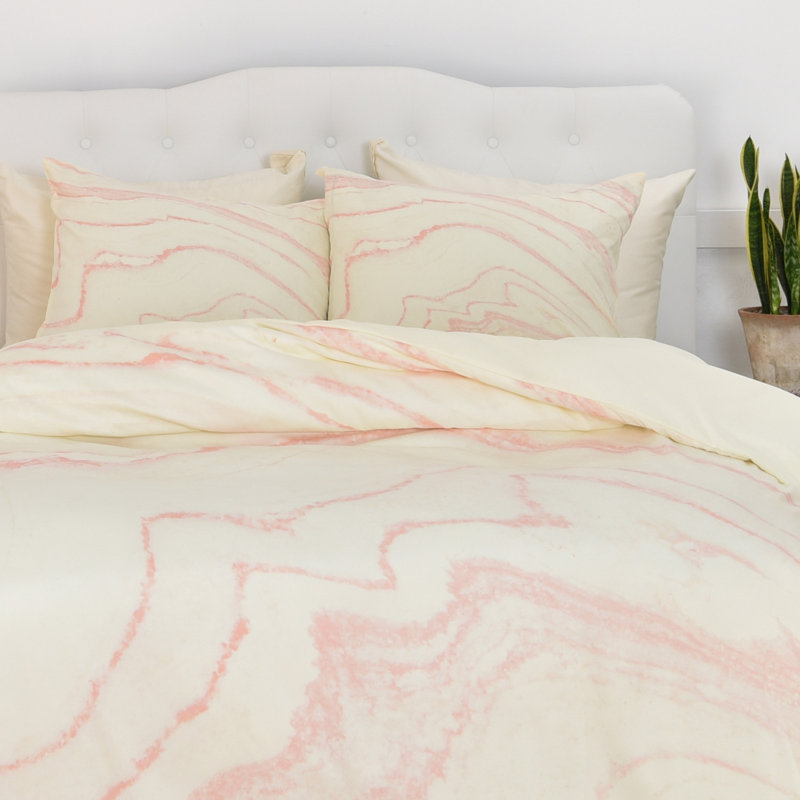 Housse de couette marbre rosé, Housse de couette pour grand lit