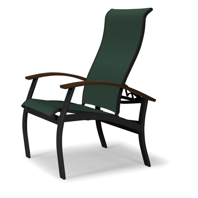 Chaise de patio Askar, Vert forêt 22D Sunbrella® vert, Kona, Noir texturé