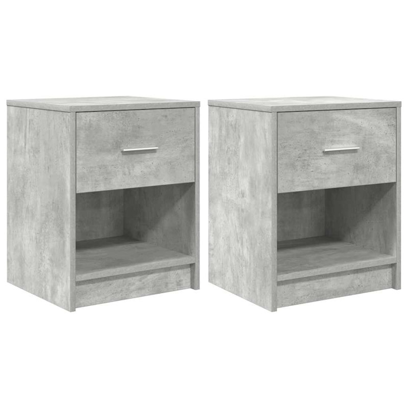 Bedside Cabinet With Drawer 40X34x50 Cm, Concrete Grey, 2
